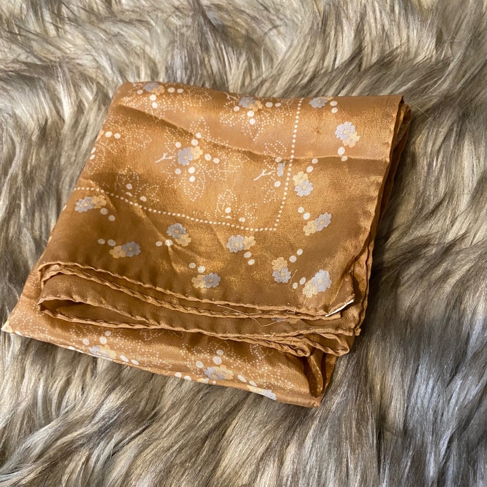 Silk gold floral scarf